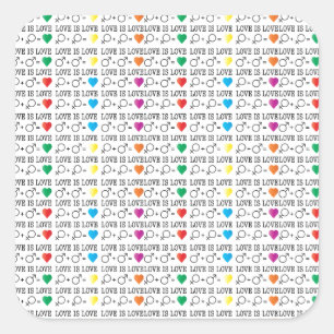 Adesivo Quadrado O AMOR é a citação de igualdade do AMOR nas cor