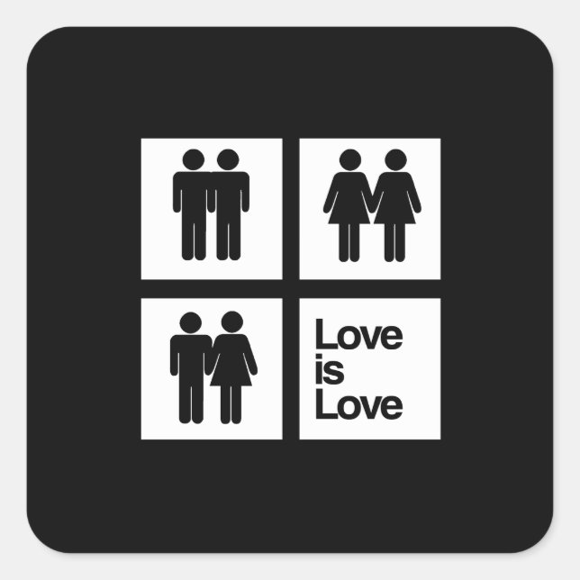Adesivo Quadrado O Amor é Blocos de Amor (Frente)