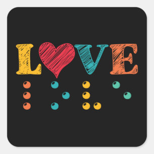 Adesivo Quadrado O Amor É Cego Braille