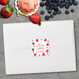 Adesivo Quadrado O Amor É Fruta Doce Bridal Shower