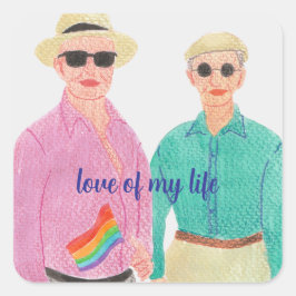 Adesivo Quadrado O amor é o Dia de os namorados do Orgulho do Amor