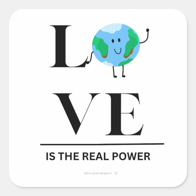 ADESIVO QUADRADO O AMOR É O REAL POWER STICKER (Frente)