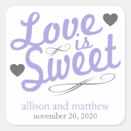 Adesivo Quadrado O Amor É Rótulo Fashiado (Roxo/Cinza)