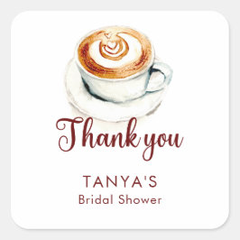 Adesivo Quadrado O Amor Está Cozinhando Chá de Panela de Noiva Pers