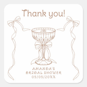 Adesivo Quadrado O amor está fervendo Hand Drawn Obrigada