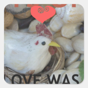 Adesivo Quadrado O amor estava no ar