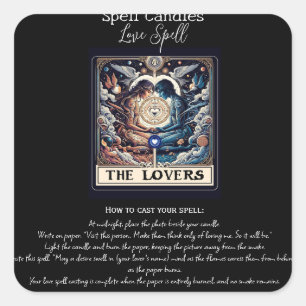 Adesivo Quadrado O AMOR Eteal Tarot Love Spell Intentions