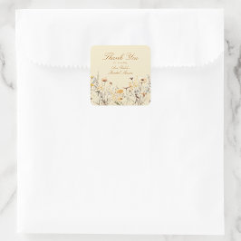 Adesivo Quadrado O Amor Silvestre Moderno Está em Festa Obrigado