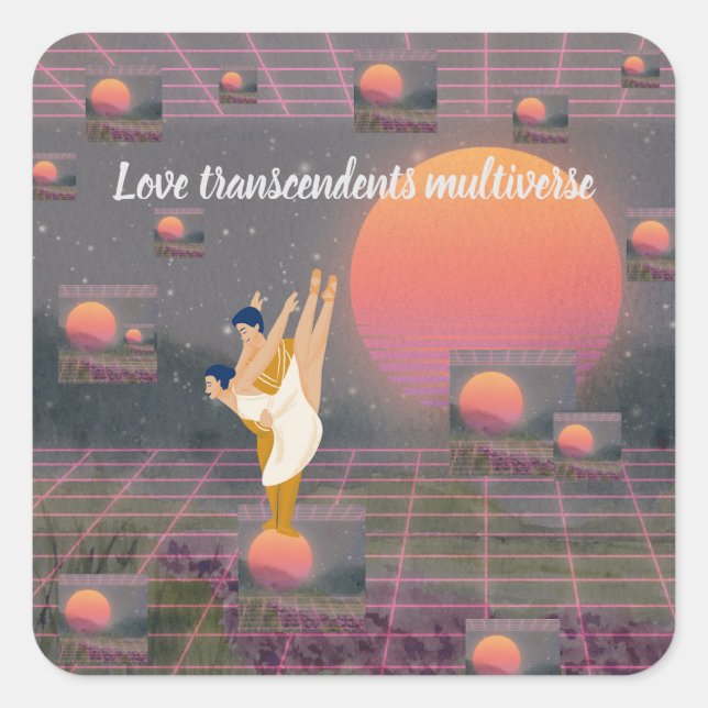 Adesivo Quadrado O Amor Transcende Multiverso (Frente)