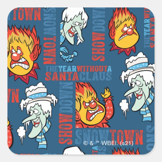 Adesivo Quadrado O ANO SEM A Neve SANTA CLAUS™ (Frente)