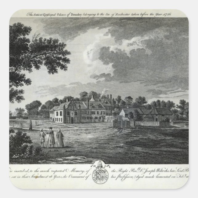 Adesivo Quadrado O antigo Palácio Episcopal de Bromley (Frente)
