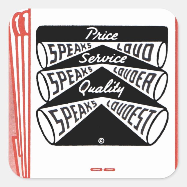 Adesivo Quadrado O antigo preço do cobrir de fósforos fala alto (Frente)