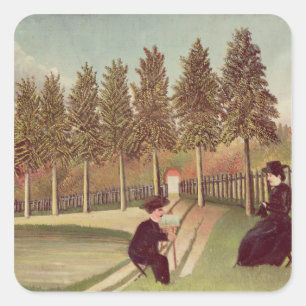 Adesivo Quadrado O artista que pinta sua esposa, 1900-05