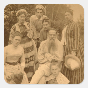 Adesivo Quadrado O autor Leo Tolstoy com sua família