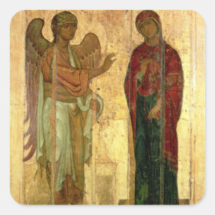 Adesivo Quadrado O aviso de Ustiug, c.1130-40 (tempera na bandeja