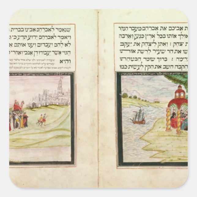 Adesivo Quadrado O banimento de Hagar e de Ishmael (Frente)