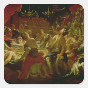 Adesivo Quadrado O banquete do Belshazzar