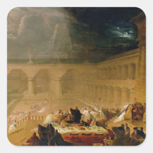 Adesivo Quadrado O banquete do Belshazzar (óleo em canvas)