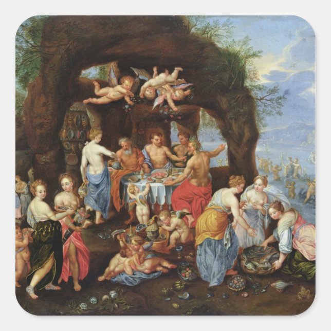 Adesivo Quadrado O Banquete dos deuses (Frente)