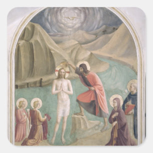 Adesivo Quadrado O baptismo do cristo, c.1438-45 (fresco)