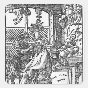 Adesivo Quadrado O barbeiro