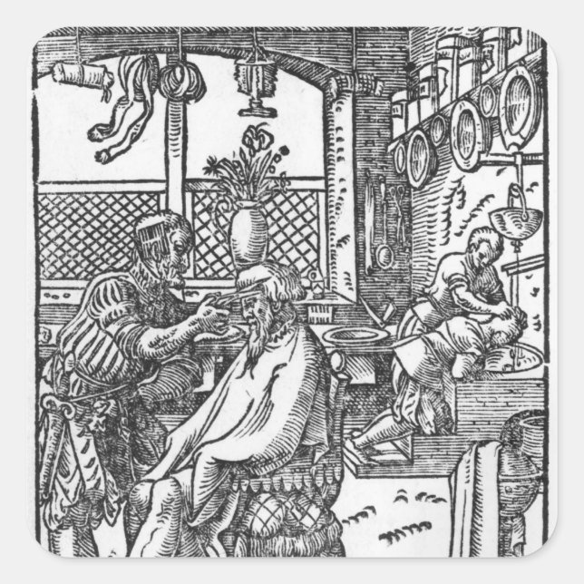 Adesivo Quadrado O barbeiro (Frente)