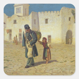 Adesivo Quadrado O batedor de cilindro, 1867