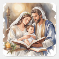 O bebê Jesus recém-nascido com Mary e Joseph