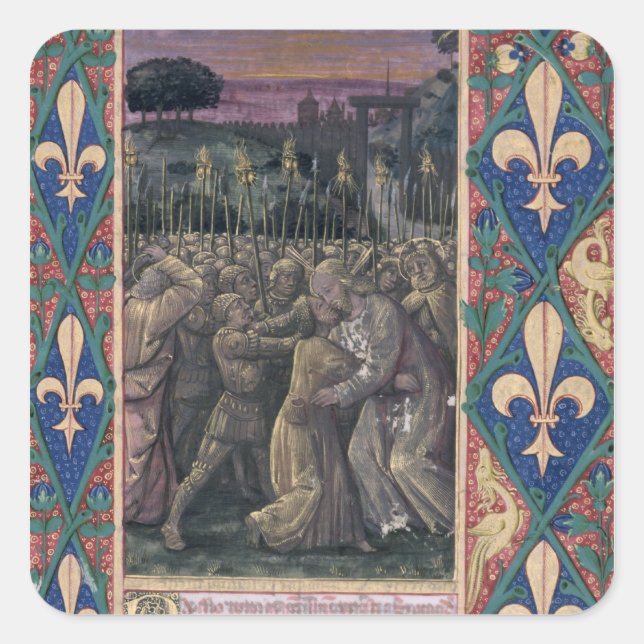 Adesivo Quadrado O beijo de Judas (Frente)