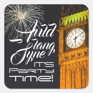 Adesivo Quadrado O Big Ben de Londres, Festa de Ano Novo
