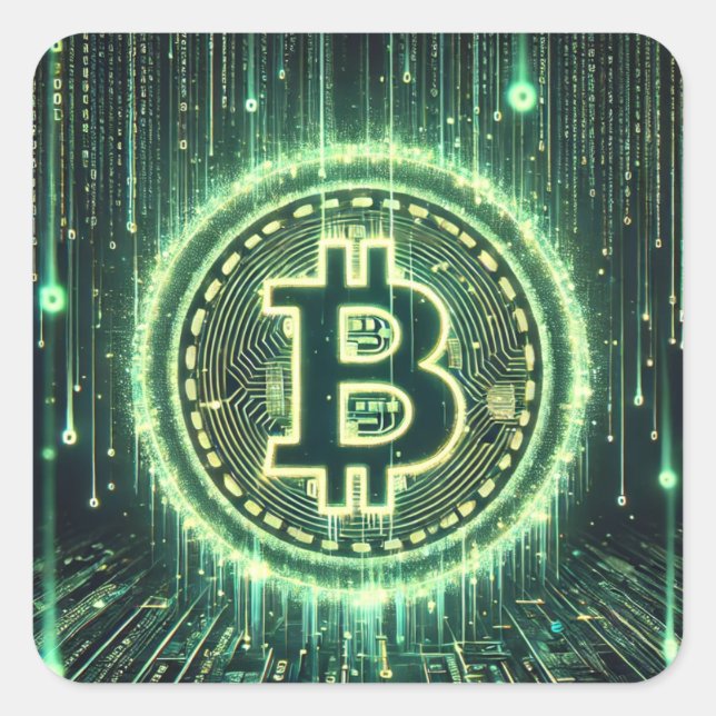 Adesivo Quadrado O Bitcoin se tornando a verdadeira matrix? (Frente)
