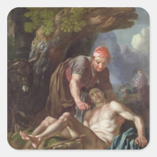 Adesivo Quadrado O bom samaritano, c.1751-52 (óleo em canvas)
