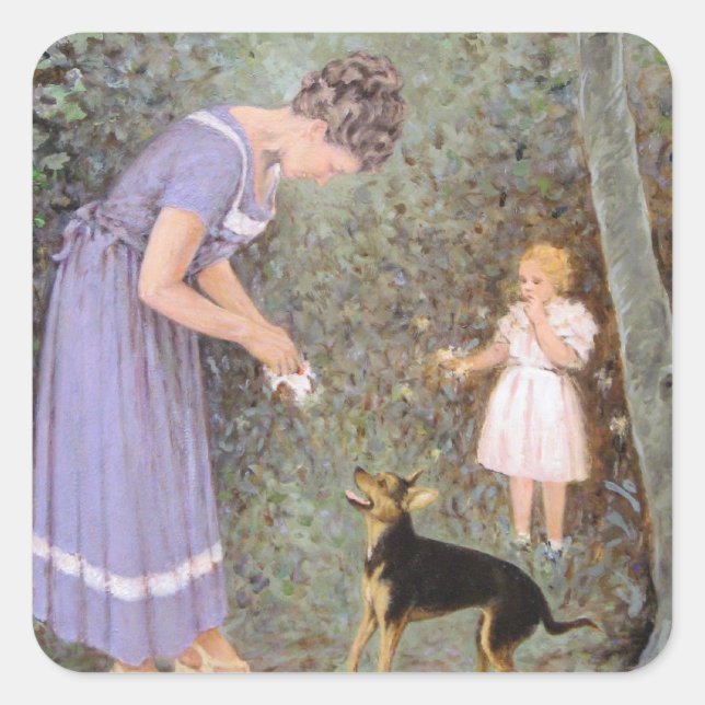 Adesivo Quadrado O Cachorro Ganancioso de Guido Marzulli, Realismo (Frente)