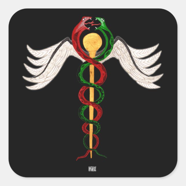 Adesivo Quadrado O Caduceus (Frente)