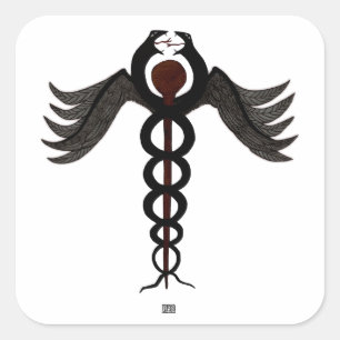 Adesivo Quadrado O Caduceus