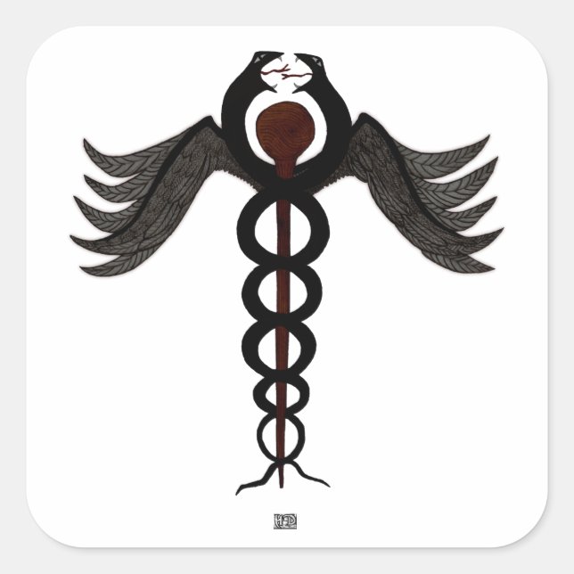 Adesivo Quadrado O Caduceus (Frente)
