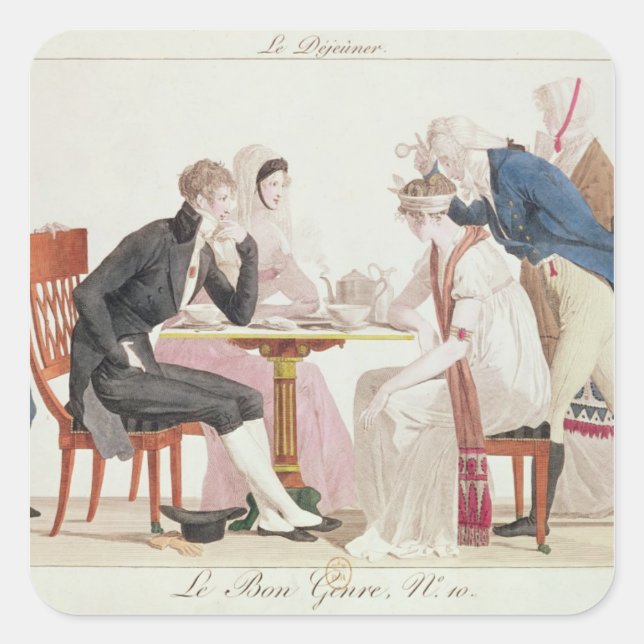 Adesivo Quadrado O café da manhã, do 'Bon Genre' (Frente)
