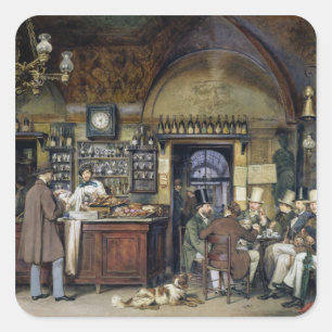 Adesivo Quadrado O café em Roma, 1856