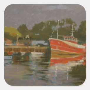 Adesivo Quadrado O cais Salcombe 2 do pescador