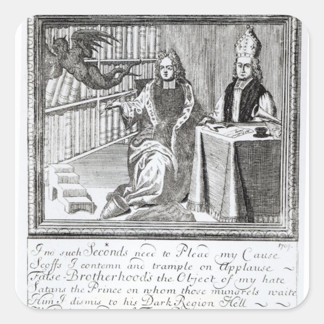 Adesivo Quadrado O campeão da Igreja Alta, liderando seu próprio (Frente)