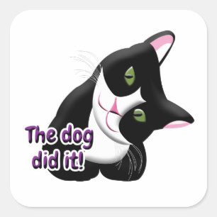 Adesivo Quadrado O cão fez isso, Cat