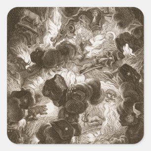 Adesivo Quadrado O caos, gravado por Bernard Picart (1673-1733),