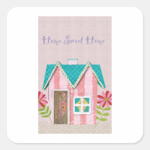 Adesivo Quadrado O Capricho da Assinatura (Rosa e Turquesa)