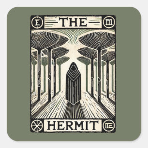 Adesivo Quadrado O Cartão Hermit Tarot