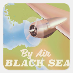 Adesivo Quadrado O cartaz de viagem do mar negro