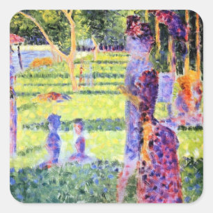 Adesivo Quadrado O Casal de Georges Seurat, Pointilismo Vintage