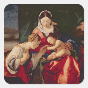 Adesivo Quadrado O casamento místico do santo Catherine, 1505/8