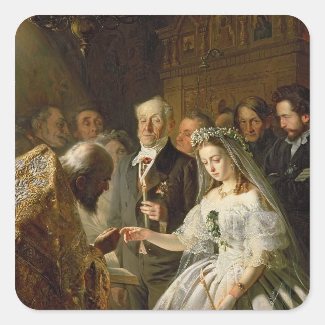 Adesivo Quadrado O Casamento Organizado, 1862 (Frente)