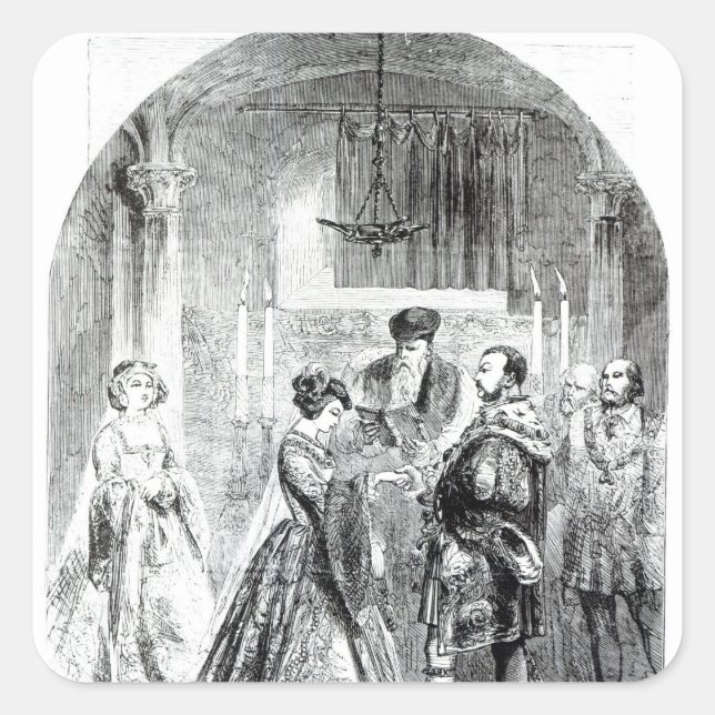Adesivo Quadrado O Casamento privado de Anne Bolena (Frente)