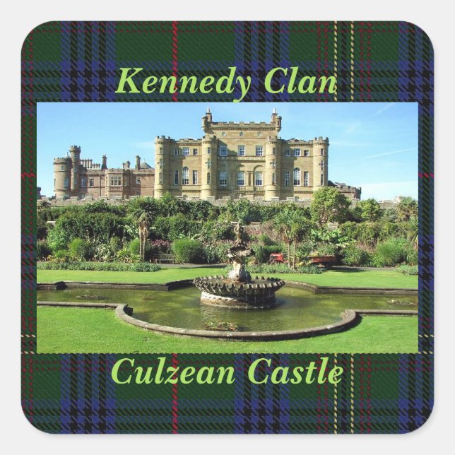 Adesivo Quadrado O Castelo Culzean do Kennedy Clan, escocês, Tartan (Frente)